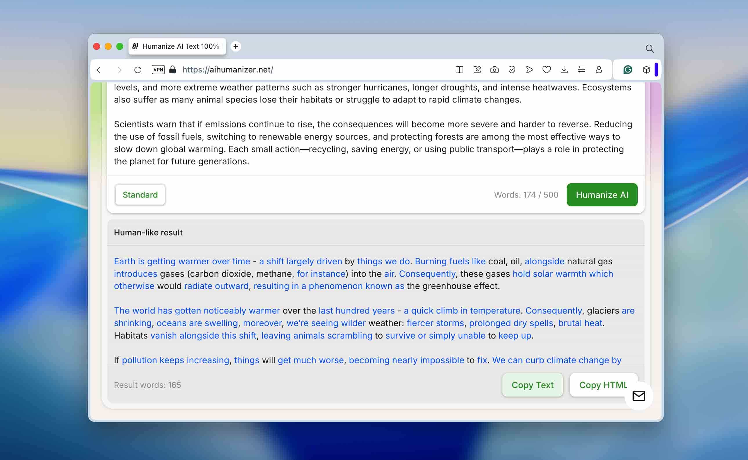 Clever ai humanizer result